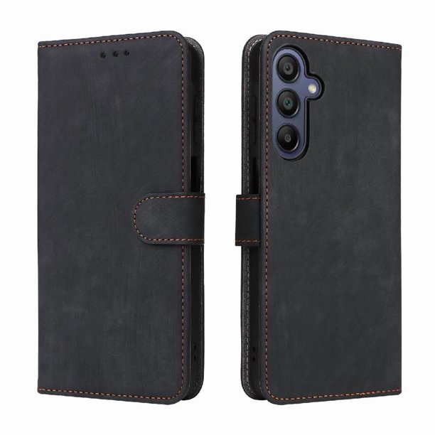 Funda Billetera para Samsung Galaxy A16 con Soporte - Cartera de Cuero con Ranuras Negro