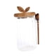 thumbnail image 1 of Jarra De Vidrio Con Tapa De Madera Y Cuchara De Frasco Transparente Para La Despensa De Azúcar Del Baño 800ml, 1 of 5
