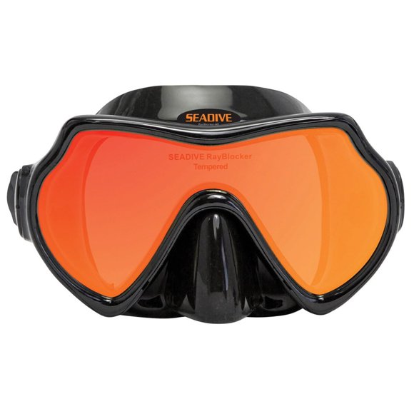 Máscara de buceo SeaDive Eagleye RayBlocker‑HD negra de silicona