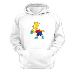 Genérico - Polerón Canguro Travieso Amarillo Dibujos Animados Blanco Talla L Unisex