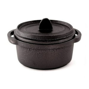 Mini Cacerola Redonda Con Tapa Fierro 10Cm Negro Lugano
