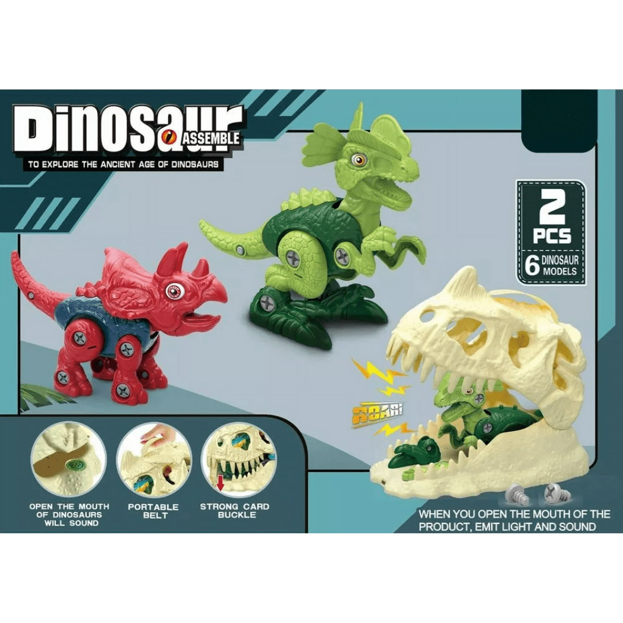 Genérico - Juguete Didáctico 2 Dinosaurios Armables Juguete Niños