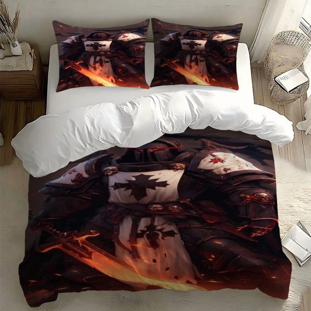 3pcs 40k - Warhammer Dark Knight Lava Sword Printed Bedding Set