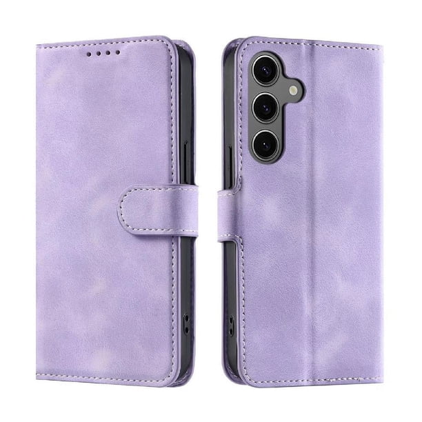 Funda Cartera para Samsung Galaxy S24 Plus Tapa con Ranuras, Soporte y Correa Morado