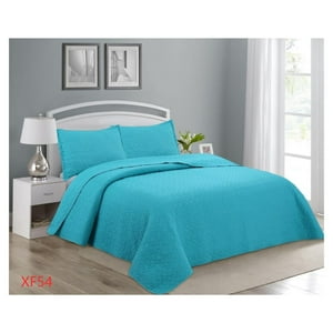 Genérico - Cubrecama Quilt Verano 2 Plazas - Celeste Xf54