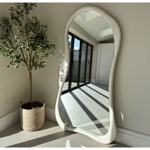 Santú Home & Deco - Espejo Asimetrico Cuerpo Entero Madera Blanco 200X100Cm