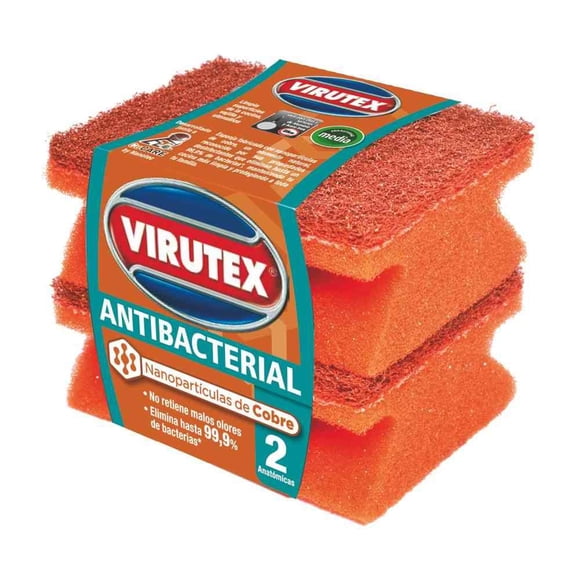 Esponja Antibacterial Acanalada, 2 Un