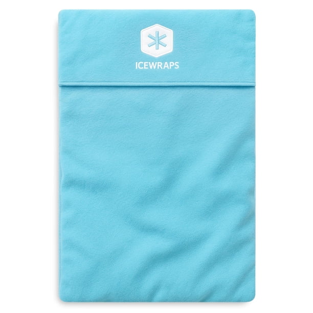Funda de tela para paquete de hielo de arcilla IceWraps de 10 x 14 pulgadas, color azul