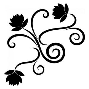 Rienda Libre Graphics - Decomural Flowers And Swirls Corner Ws-18195