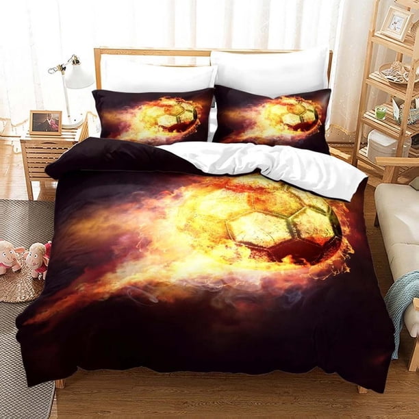 Football Sports Quilt Duvet Cover Set Bedclothes Bedding Home Textiles Kids3-Piece Bedding Set