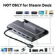 thumbnail image 2 of Estación de acoplamiento USB-C compatible con Steam Deck y Nintendo Switch - HDMI 4K@60Hz, Gigabit Ethernet, 3 puertos USB 3.0, carcasa para SSD M.2-Gris, 2 of 6