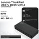 thumbnail image 3 of Estación de acoplamiento Lenovo Gen 2 40AS0090US con adaptador AC de 90 W, 3 of 8