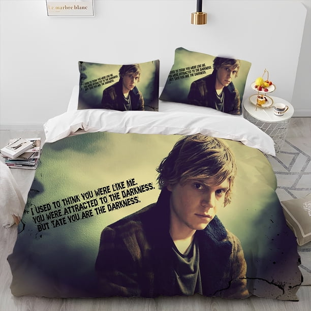 Cute Evan Peters Movie TV Actor Comforter Bedding Set,Duvet Cover Bed Set Quilt Cover Pillowcase,king Queen Size Bedding Set Bed Sheets