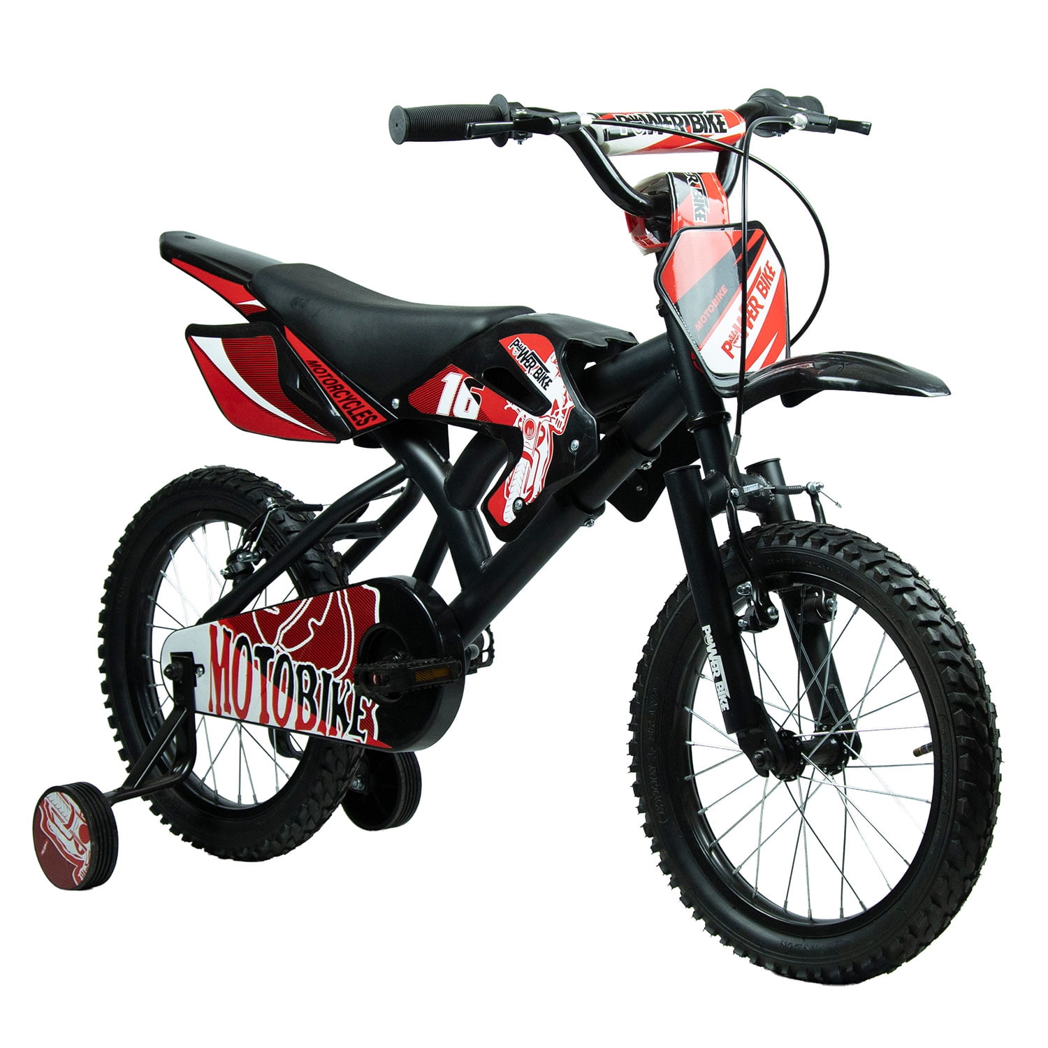 Powerbike - Bicicleta Moto Aro 16 Negra