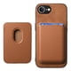 thumbnail image 1 of Funda de Cuero Magnética con Tarjetero para iPhone 16e Cubierta Delgada Marrón, 1 of 5