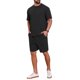 thumbnail image 4 of INSPIRE CHIC Conjunto de 2 Piezas para Hombre: Camiseta de Cuello Redondo con Textura Casual y Pantalones Cortos 4XL Negro, 4 of 6