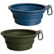 thumbnail image 1 of 2 paquetes de silicona plegables cuencos para perros, 400 ml portátil plegable cuenco de viaje para gato mascota, comida plato de alimentación de agua para acampar con 2 mosquitones (verde d, 1 of 3