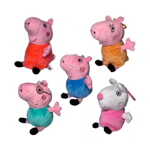Genérico - Juguete Pack 6 Peluches Llaveros Peppa Pig 13Cm Infantil