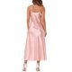 thumbnail image 3 of Vestido de satén para mujer CURVOSPORT con tirantes finos, escote en V, elegante vestido largo tipo slip XL rosa, 3 of 6