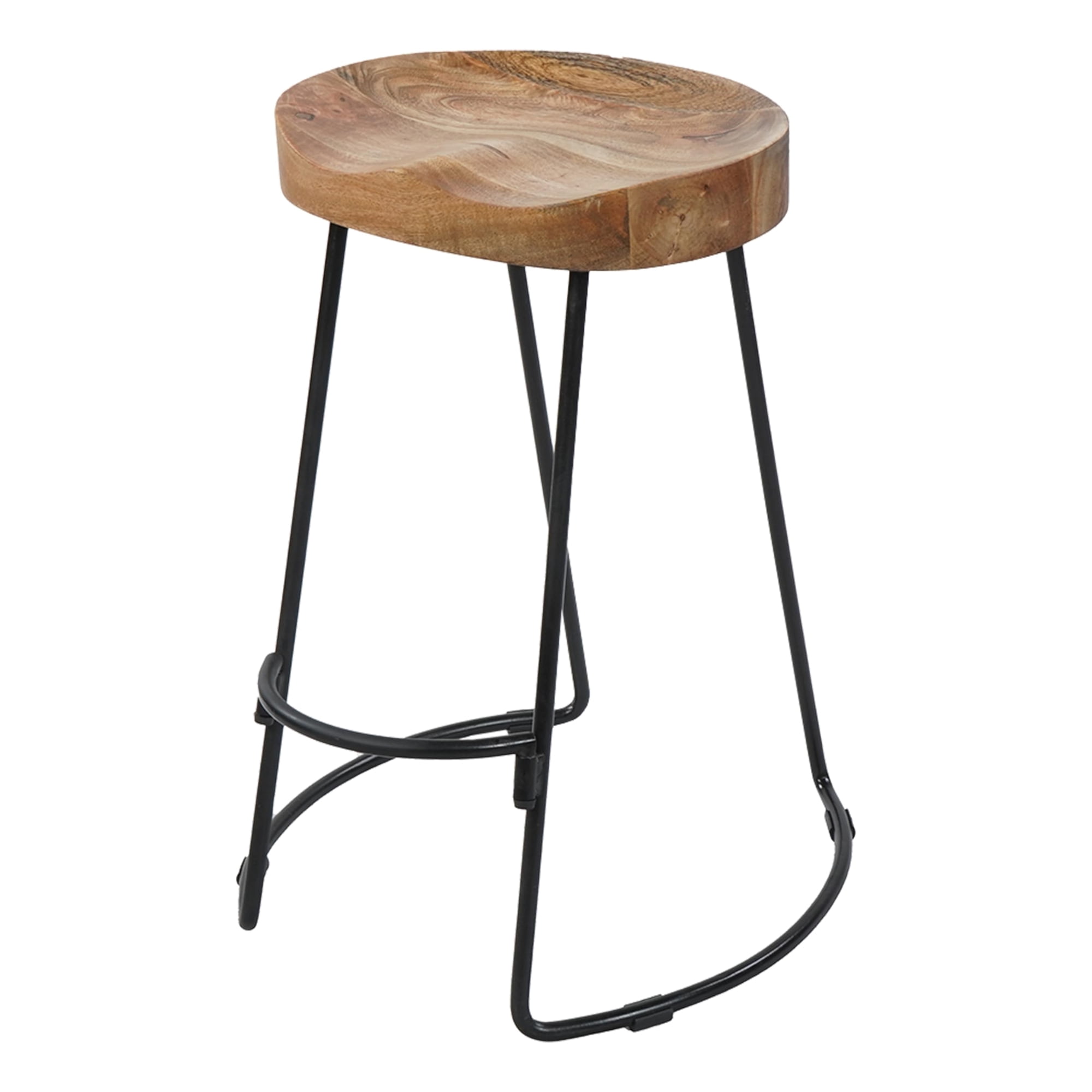 Taburete Tup The Urban Port De Madera Natural Hecho A Mano De 24 Pulgadas