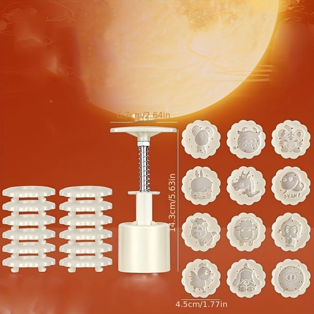 Make Delicious Chinese-Style Mooncakes at Home with 12pcs Plastic Mooncake Molds!