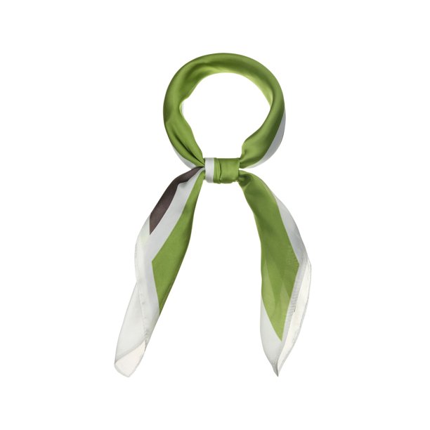 INSPIRA CHIC Pañuelos cuadrados de 70 cm con estampado de rayas Pañuelo para el cuello, cabeza, pañuelo para el cuello, diadema para damas Gris Verde