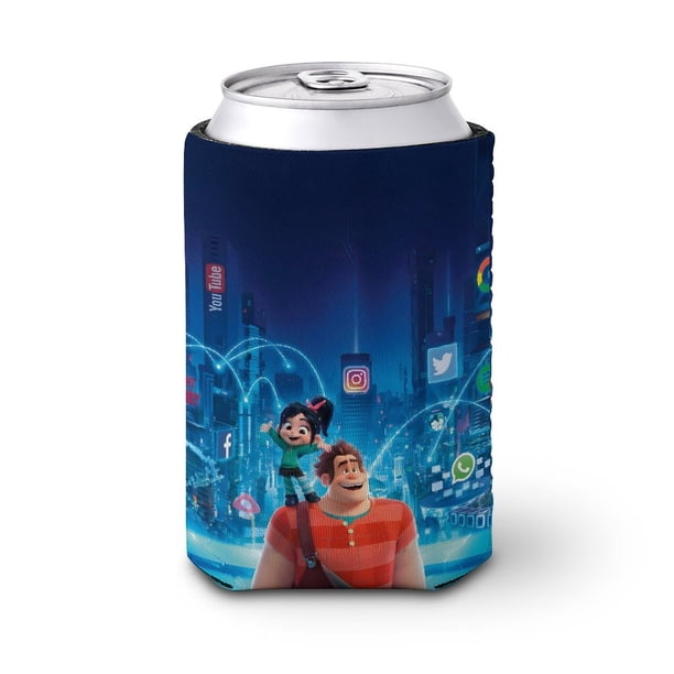 Ralph el Demoledor Funda enfriadora de latas, aislante de bebidas para mantener frías o calientes, funda térmica plegable para latas, portabebidas reutilizable
