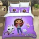 thumbnail image 1 of v1423 Bed Sheets Gabby's Dollhouse Cute Anime Bedding Sets exquisite supplies set duvet cover bed comforter set bedding set luxury birthday gift 3-Piece Bedding Set (1 Duvet Cover + 2 Pillow Shams) Be, 1 of 5