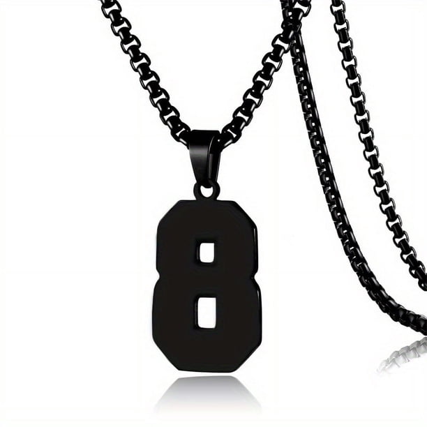 1pc Stylish Stainless Steel Men's Athletes Number Pendant Necklace - Perfect for Baseball, Basketball, and Football Teams - Long Chain Necklace with Sports Number - Ideal Gift for Boys