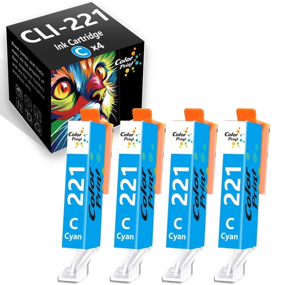 Cartucho de tinta Color Print CLI221 Cian - Pack de 4