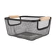 thumbnail image 1 of Canasto De Almacenamiento De Malla Metálica Con Mango De Madera Portátil Para Despensa De Gabinete Negro M 31x21x14cm, 1 of 3