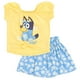 thumbnail image 1 of Camiseta Y Falda Outfit Para Niñas Pequeñas Amarillo azul 4t, 1 of 3