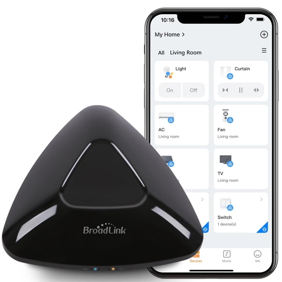 Hub para hogar inteligente Broadlink RM MAX Wi‑Fi y BLE con Alexa y Google
