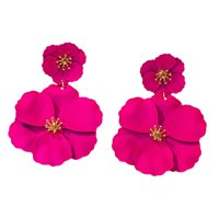 Magideal - Pendientes Colgantes De Flores, Pendientes De Pétalos Florales, Pendientes Colgantes Para Vacaciones, Mujeres, Niñas, Joyería Del Día De San Valentín, Rosa Roja