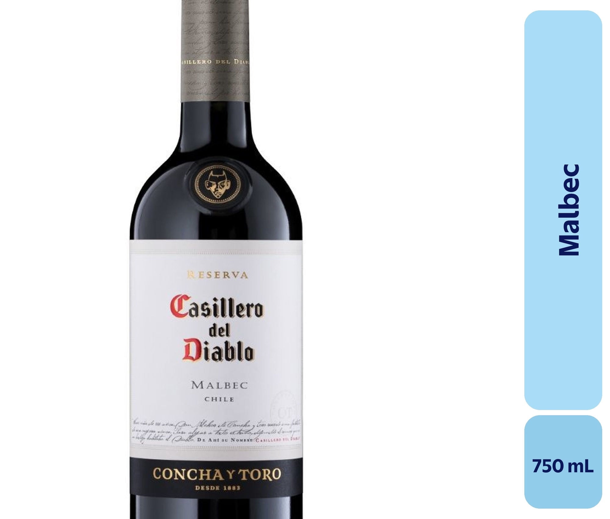 Vino Malbec Botella 750 mL Casillero Del Diablo