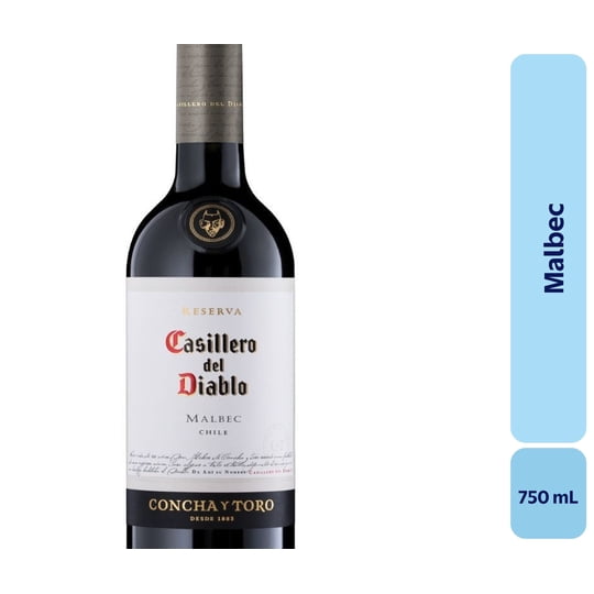 Vino Malbec Botella 750 mL Casillero Del Diablo