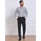 thumbnail image 2 of INSPIRE CHIC Camisa de Hombre a Rayas con Botones, Manga Larga, Elástica, para Negocios, Talla L, Color Negro, 2 of 4