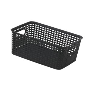 Magideal - Cesta De Almacenamiento Tejida, Caja De Cesta, Decoración Del Hogar, Multiusos Para Organizar, Contenedor Para Dormitorio, Escritorio, Oficina, Cocina Negro