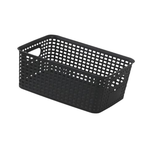 Magideal - Cesta De Almacenamiento Tejida, Caja De Cesta, Decoración Del Hogar, Multiusos Para Organizar, Contenedor Para Dormitorio, Escritorio, Oficina, Cocina Negro