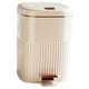 thumbnail image 3 of Cubo De Basura Con Escalón, Cubo De Basura Rectangular Con Pedal Para Baño, Entrada De Garaje, Color Blanco Dorado, 15L, 3 of 5