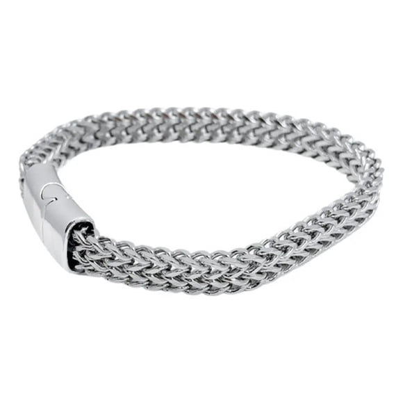 Pulsera Hombre Cadena Cubana, Acero Inoxidable, Regalo Plateado 8 Cm 53.34 Cm