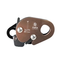 Ioensy - Descensor Autofrenante Con Tope, Resistente, Para Rapel, Con Agarre Para Cuerda De 9-13 Mm, Color Plateado Y Negro