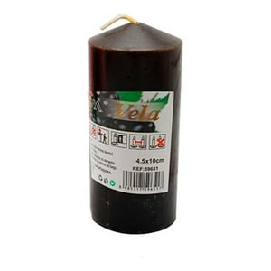 Genérico - Vela Cilíndrica Negra Con Aroma De Mora 4,5X10Cm
