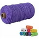 thumbnail image 1 of Hilo de yute y algodón de 3 mm x 100 m, cordón de algodón natural, cuerda decorativa de macramé trenzada de cáñamo, ideal para envolver regalos, colgar y decorar (morado)., 1 of 5