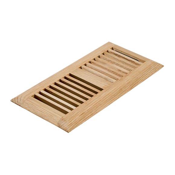 Floor Register Razo, madera de roble blanco, montaje en superficie de 10 x 25 cm