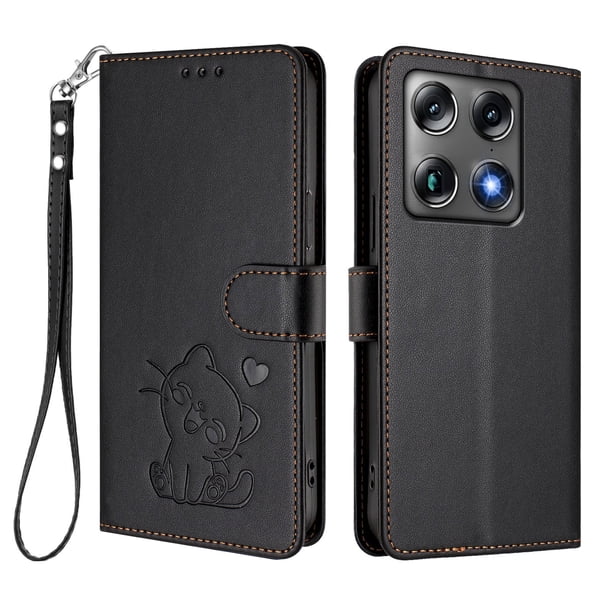 Motorola Signature 5G Funda Billetera de Gato, Negro