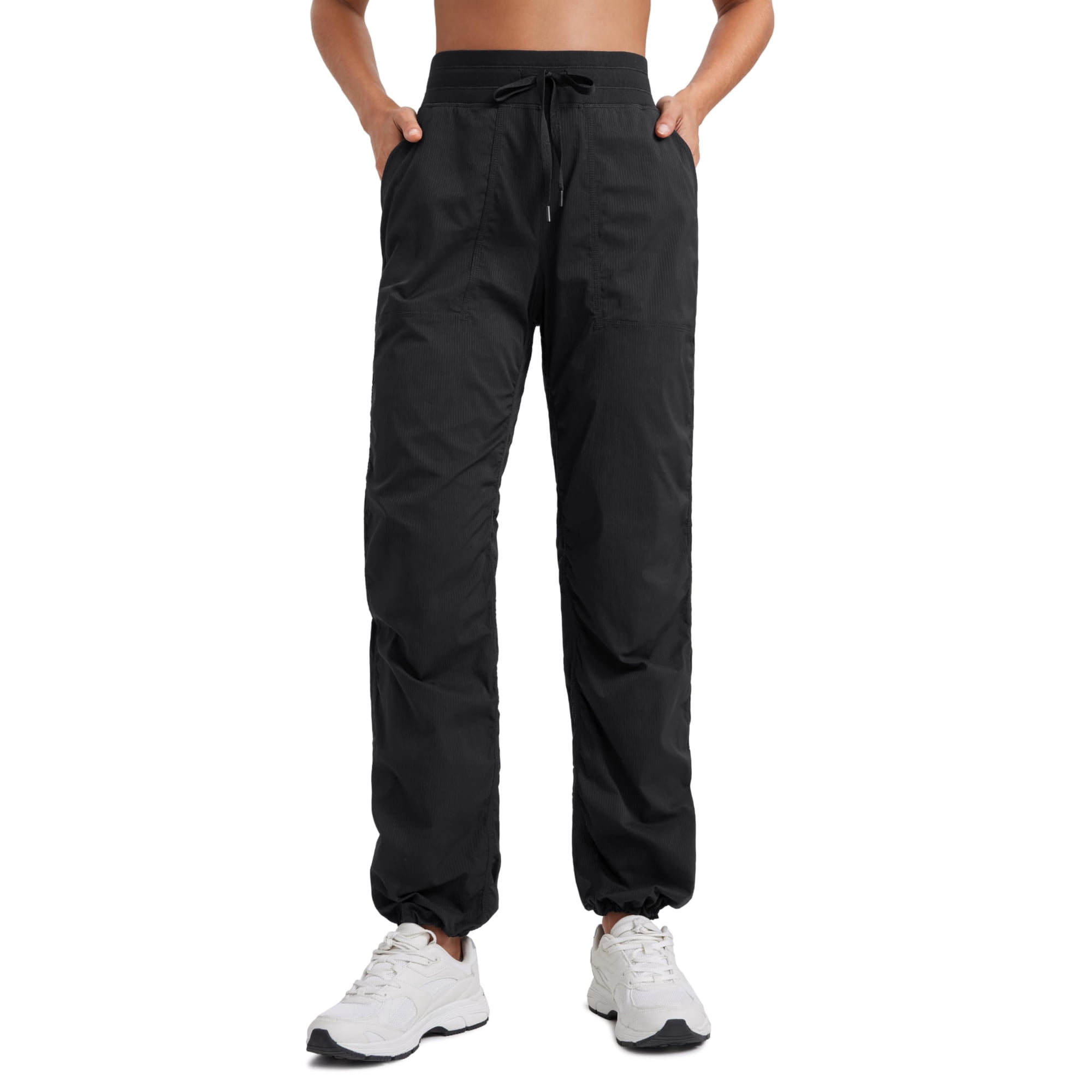 Pantalones Crz Yoga Joggers Ligeros Con Fruncido Negro 76 Cm