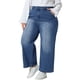 thumbnail image 1 of Agnes Orinda Pantalones de Mezclilla para Mujer Talla Grande Pierna Ancha Holgados Lavados Elásticos Casual con Bolsillos 3X Azul Medio, 1 of 6