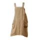 thumbnail image 3 of Delantal De Lino De Algodón Con Bolsillo Delantales De Chef Con Espalda Cruzada Para Mujer M Caqui, 3 of 5