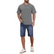 thumbnail image 2 of INSPIRE CHIC Camisetas sólidas de manga corta con cuello redondo retro desgastado para hombre 2XL Gris, 2 of 5
